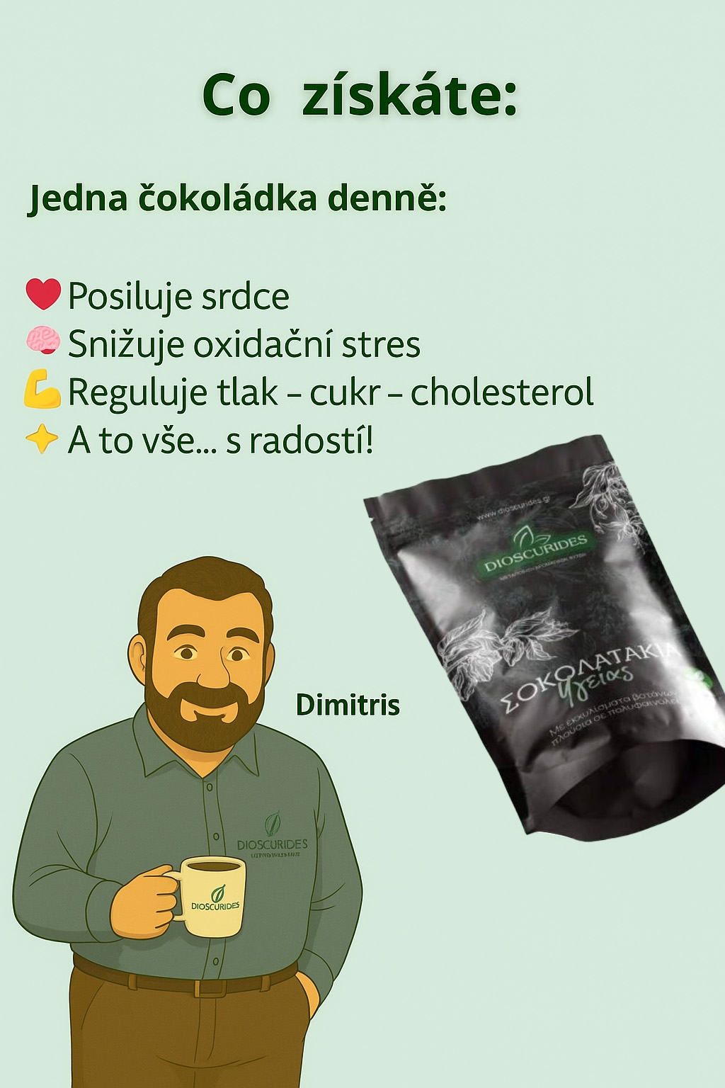 Dioscurides Zdravá čokoláda s polyfenoly 240g 6